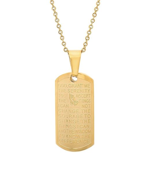 Anthony Jacobs 18K Plated Serenity Prayer Pendant Necklace
