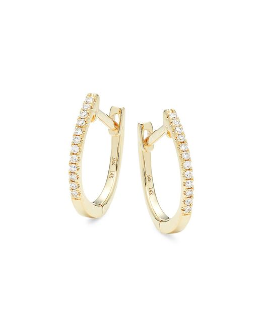 Saks Fifth Avenue 14K 0.08 TCW Diamond Huggie Earrings