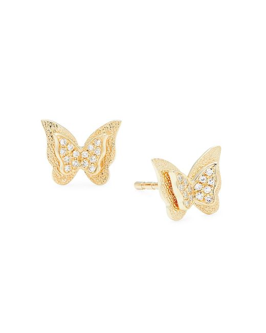 Saks Fifth Avenue 14K 0.06 TCW Diamond Butterfly Earrings