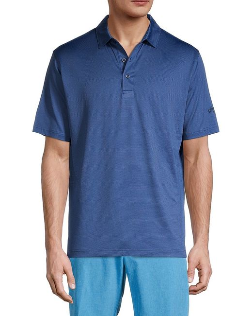 Callaway Pinstriped Stretch-Knit Polo