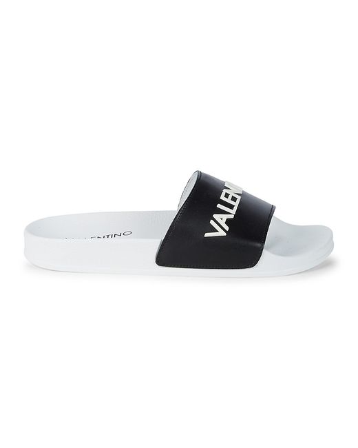 Valentino Bags by Mario Valentino Logo Leather Slides Sandals