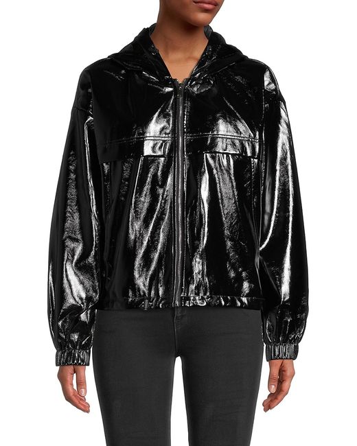 Noize Selena Glossy Vegan Leather Jacket
