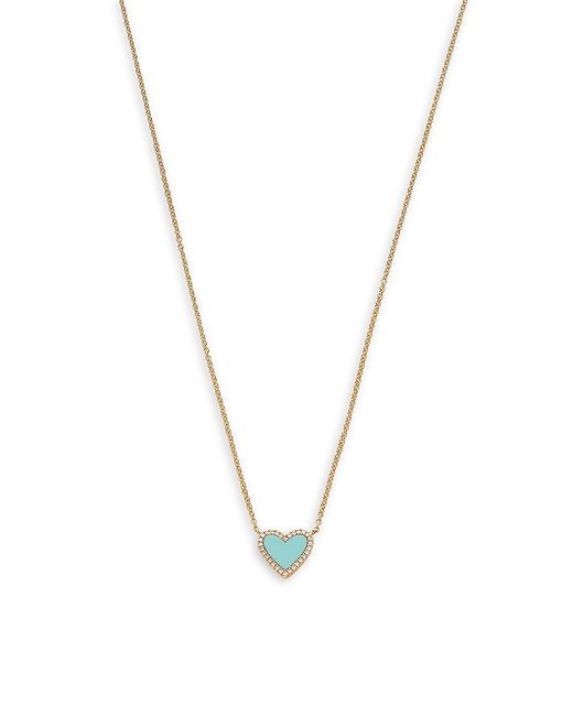 Saks Fifth Avenue 14K Gold Diamond Heart Pendant Necklace