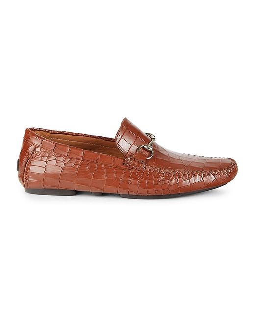 Mezlan Bahia Croc-Embossed Leather Driving Loafers