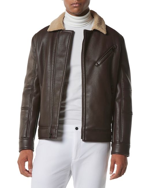 Marc New York Maxton Faux Fur-Collar Moto Jacket