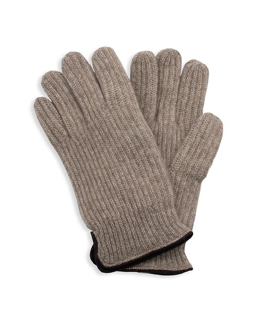 Portolano Suede-Piped Cashmere Gloves