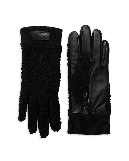 Ugg Faux Fur-Lined Leather Gloves