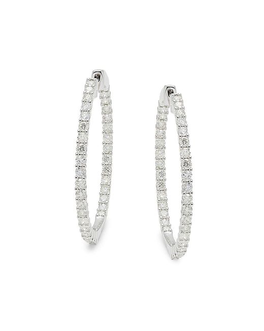 Saks Fifth Avenue 14K 3 TCW Diamond Hoop Earrings