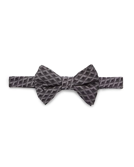 Alfred Dunhill Geometric Mulberry Silk Pre-Tied Bow Tie