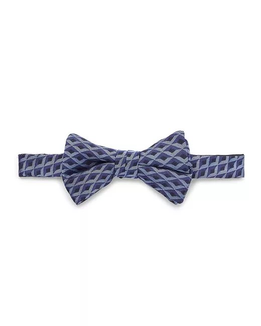 Alfred Dunhill Geometric Mulberry Silk Pre-Tied Bow Tie