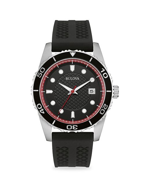 Bulova Stainless Steel Silicone-Strap Watch