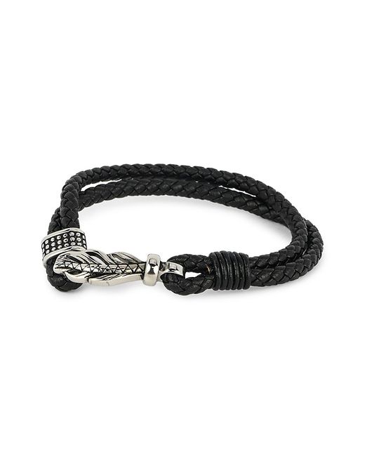 Jean Claude Stainless Steel Leather Rope Bracelet