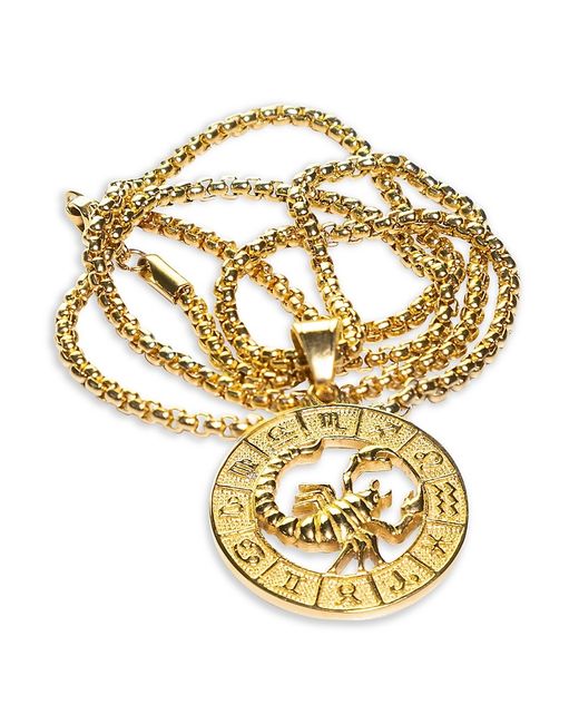 Jean Claude Goldplated Stainless Steel Scorpio Zodiac Pendant Necklace