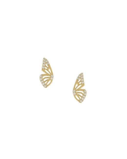 Chloe & Madison 18K Goldplated Sterling Cubic Zirconia Butterfly Wing Stud Earrings