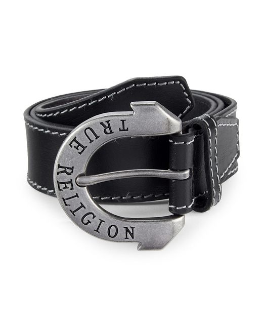True Religion Horseshoe Kicker Leather Belt