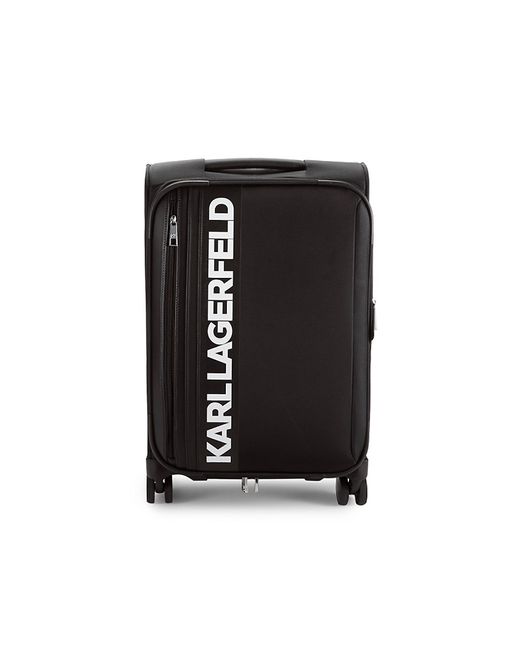 Karl Lagerfeld Logo 20-Inch Spinner Suitcase