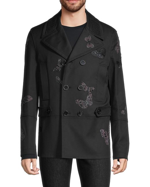Valentino Butterfly Appliqué Double-Breasted Jacket 46 36