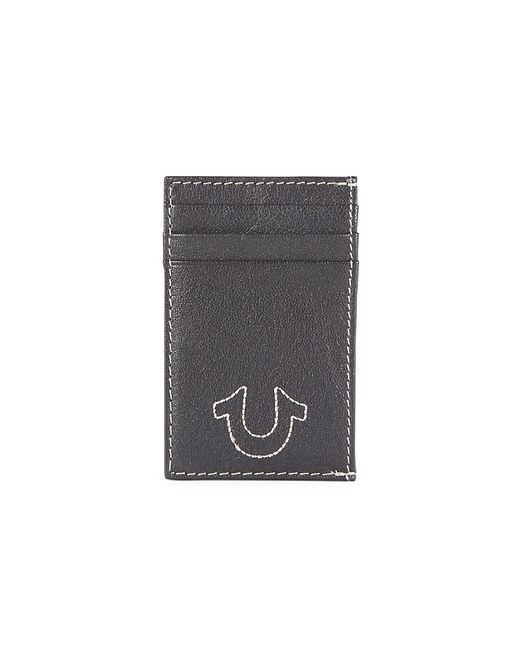 True Religion Logo Leather Card Case