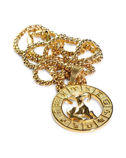 Jean Claude Goldplated Stainless Steel Zodiac Pendant Necklace