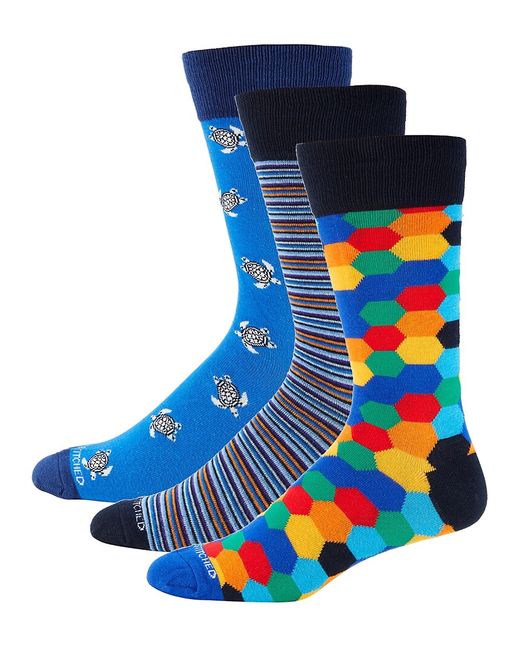 Unsimply Stitched 3-Pack Beehive Crew Socks