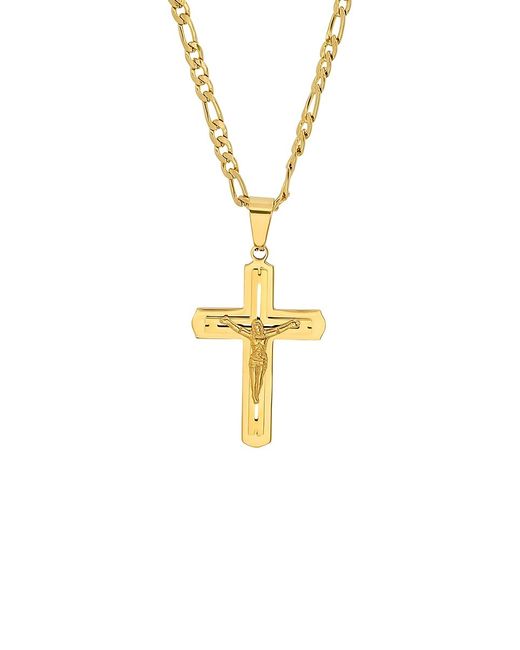 Anthony Jacobs 18K Goldplated Stainless Steel Crucifix Pendant