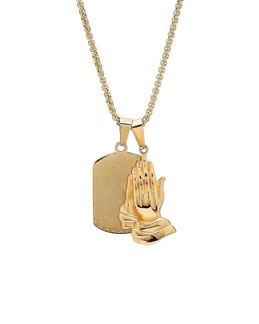 Anthony Jacobs 18K Goldplated Stainless Steel Dog Tag Pendant Necklace