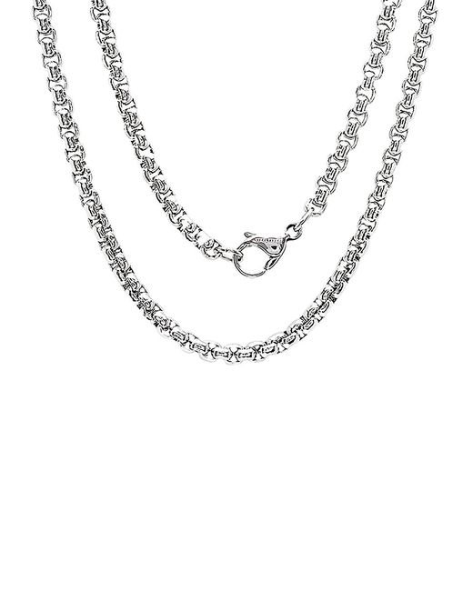 Anthony Jacobs Stainless Steel Rounded Box Chain Necklace