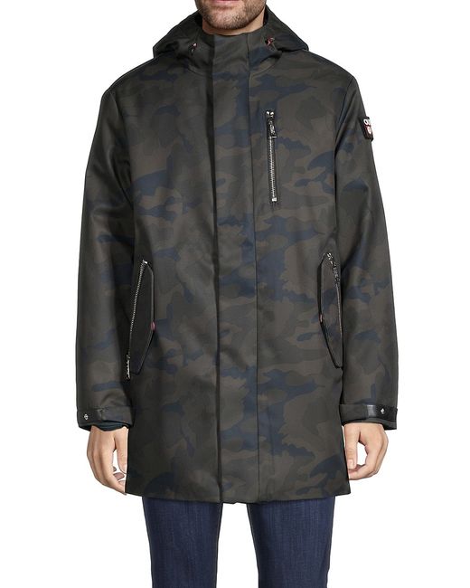 Outdoor United Print Faux Fur Lined Hooded Parka