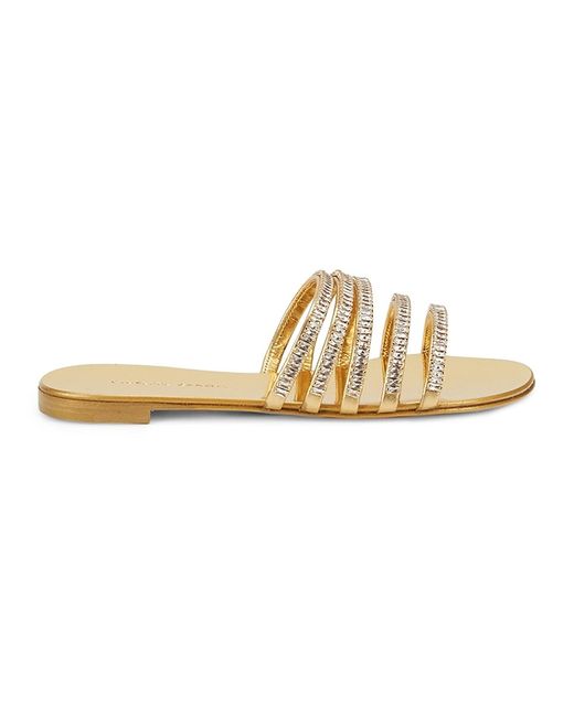 Giuseppe Zanotti Design Embellished Leather Slides Sandals