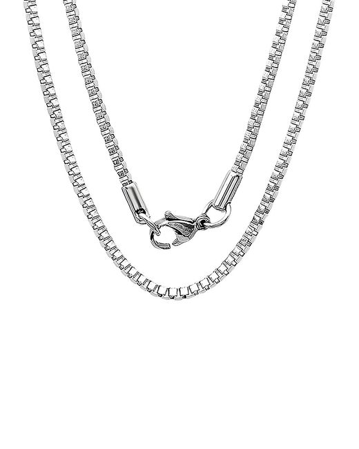 Anthony Jacobs Stainless Steel Round Box Link Chain Necklace