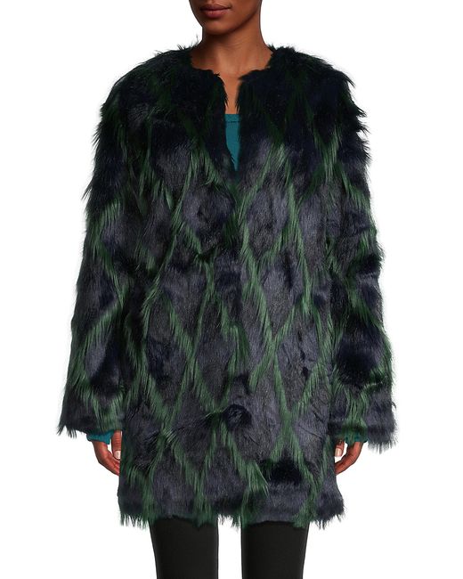 Zadig & Voltaire Louisy Arlequin-Pattern Faux Fur Coat