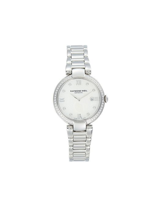 Raymond Weil Shine 32MM Diamonds Mother-Of-Pearl Stainless Steel Watch