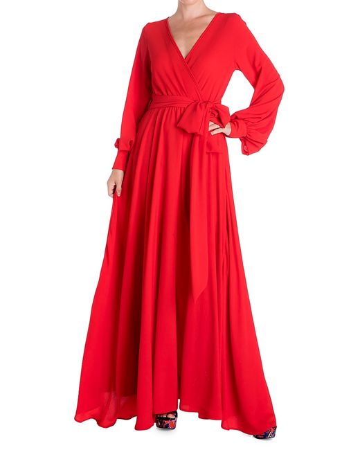 Meghan La LilyPad Solid-Hued Wrap Maxi Dress