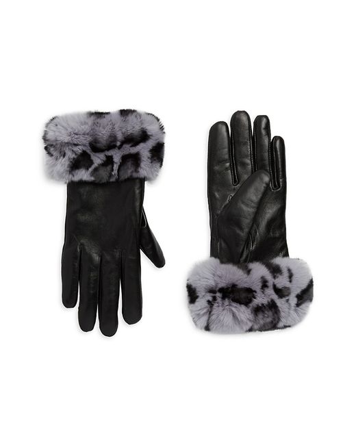 La Fiorentina Fox Fur-Trim Leather Gloves