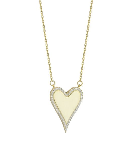 Chloe & Madison 14K Goldplated Sterling Cubic Zirconia Heart Pendant Necklace