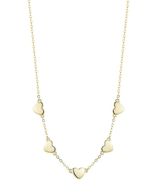 Chloe & Madison 14K Yellow Goldplated Sterling Heart Station Necklace