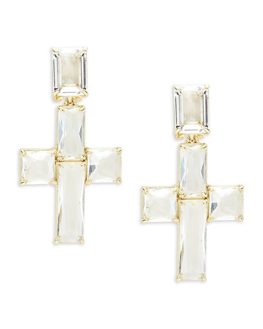 Heidi Daus Cross Crystal Rhinestone Dangle Earrings
