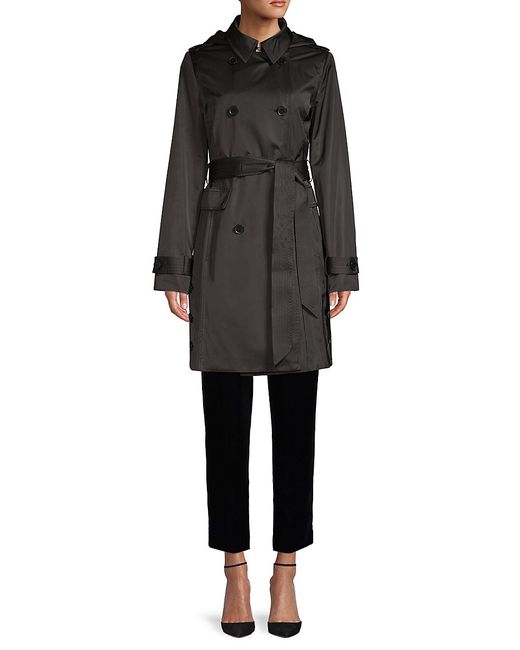 Dkny Hooded Double-Breasted Trench Coat
