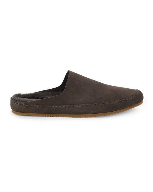 Vince Alonzo Suede Shearling Lined Backless Slippers