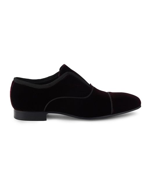 Saks Fifth Avenue Made in Italy Velvet Piping Loafers
