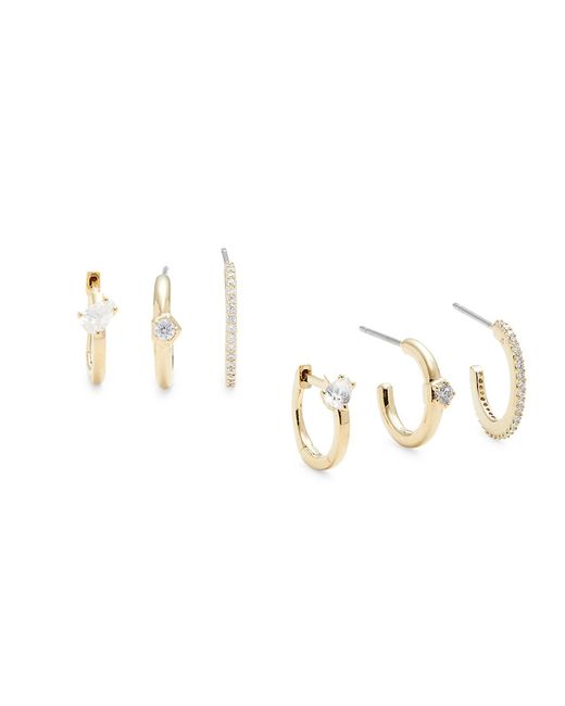 Adriana Orsini 3-Pairs Goldtone Cubic Zirconia Earrings Set
