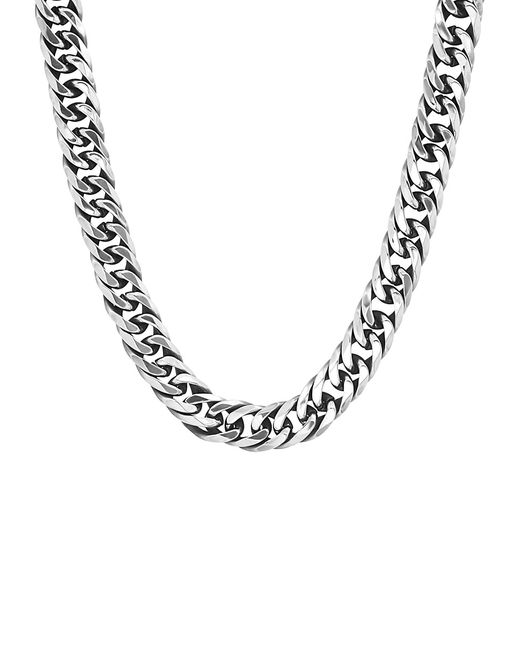 Anthony Jacobs Stainless Steel Cuban Link Chain Necklace/24
