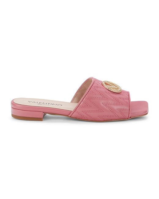 Valentino Bags by Mario Valentino Logo Leather Flat Sandals