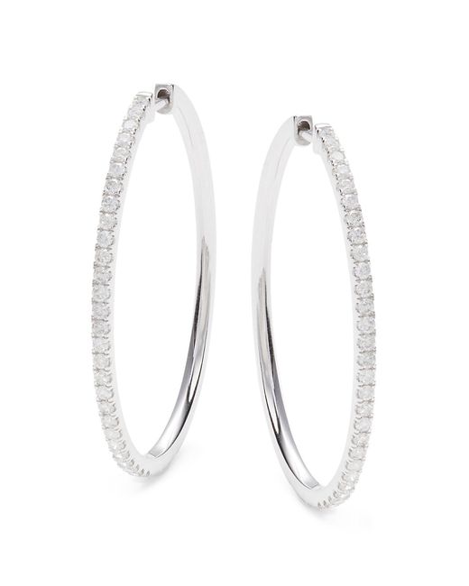 Saks Fifth Avenue 14K 1 TCW Diamond Hoop Earrings