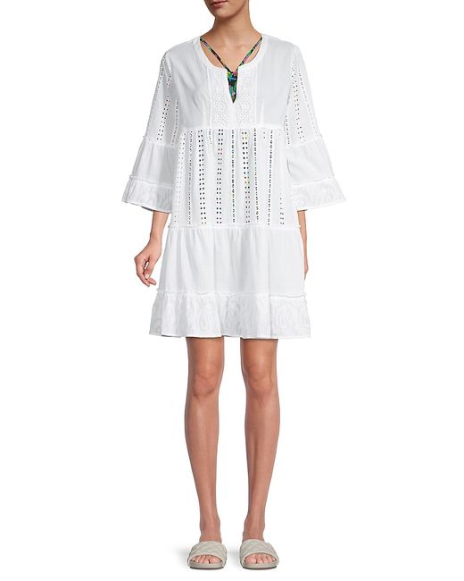 Ranee's Embroidery Eyelet Tiered Coverup Dress