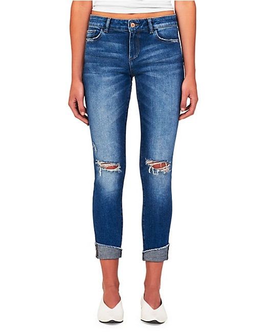 DL Premium Denim Florence Mid-Rise Crop Skinny Jeans