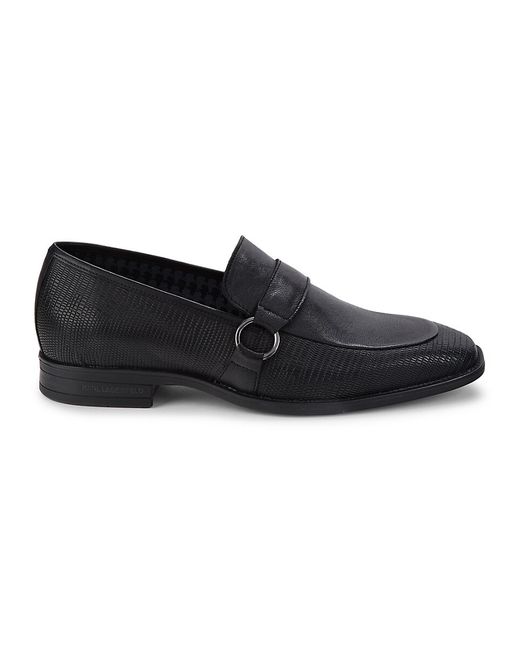 Karl Lagerfeld Textured Leather Bit Loafers