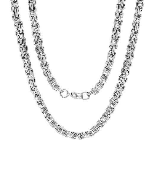 Anthony Jacobs Stainless Steel Byzantine Link Necklace