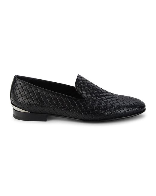 Costume National Woven Leather Smoking Slippers