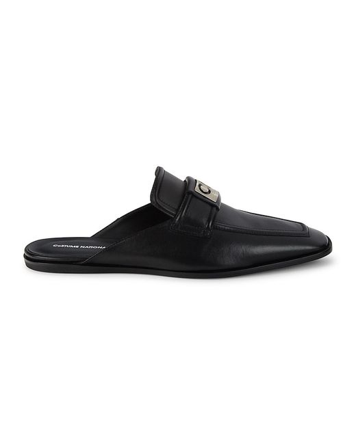 Costume National Leather Loafer Mules